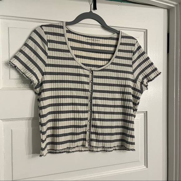 American Eagle Outfitters Tops - American Eagle Striped Crop Tee